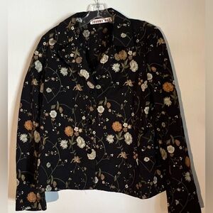 Johnny Was black embroidered blazer
